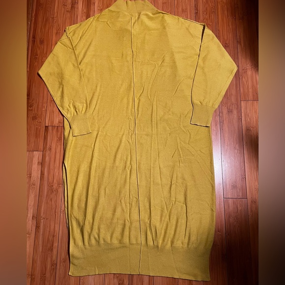 FREE PEOPLE Dana Maxi Luxe Polo Cashmere Sweater Dress Gold Size L. - Picture 4 of 16